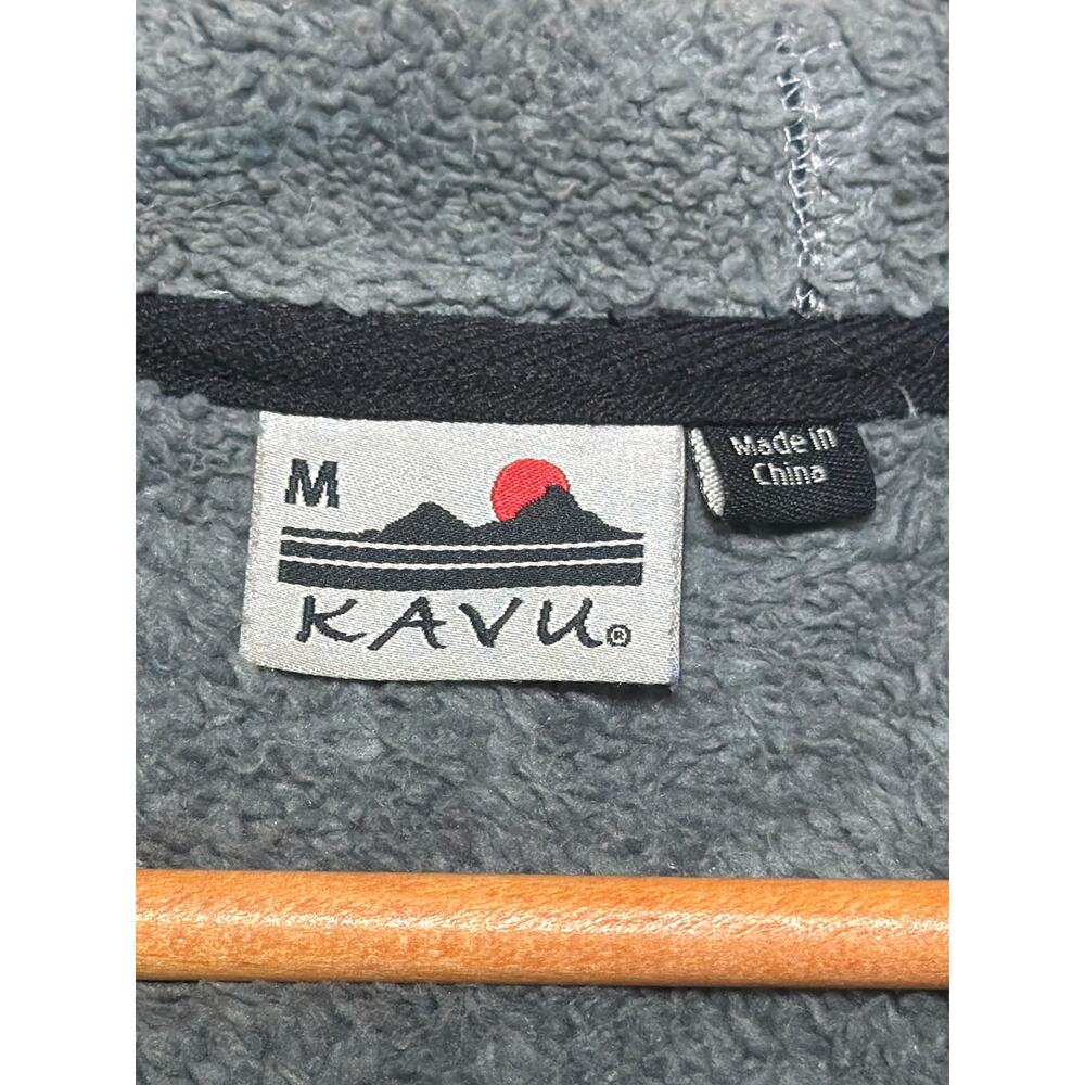 Kavu Hoodie Medium Navy Blue Fleece Lined Full Zip Sweatshirt Fuzzy Sherpa - Picture 3 of 6